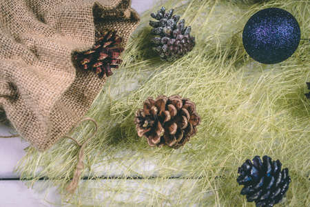 Christmas and New Year holidays background, winter season.の写真素材