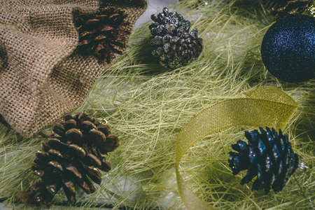 Christmas and New Year holidays background, winter season.の写真素材