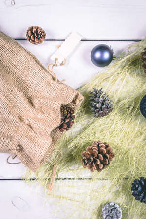 Christmas and New Year holidays background, winter season.の写真素材