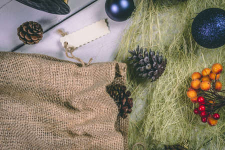 Christmas and New Year holidays background, winter season.の写真素材