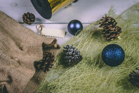 Christmas and New Year holidays background, winter season.の写真素材