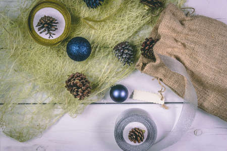 Christmas and New Year holidays background, winter season.の写真素材