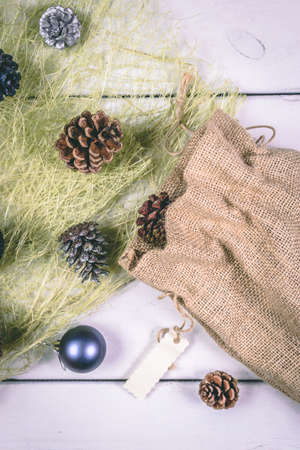 Christmas and New Year holidays background, winter season.の写真素材