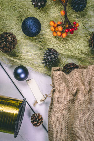 Christmas and New Year holidays background, winter season.の写真素材