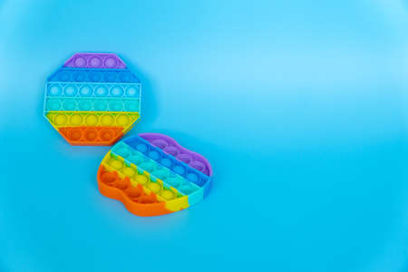 colorful silicon antistress sensory toy fidget pushの写真素材