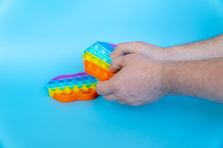 colorful silicon antistress sensory toy fidget pushの写真素材