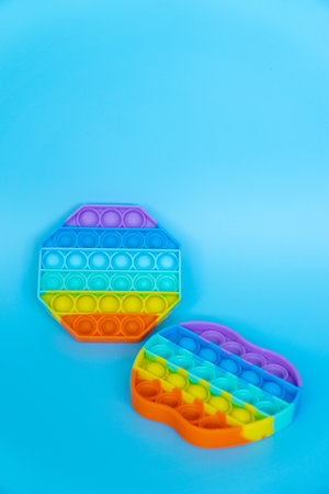 colorful silicon antistress sensory toy fidget pushの写真素材