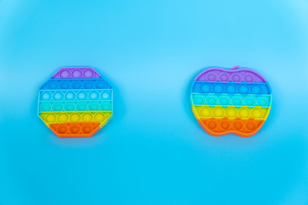 colorful silicon antistress sensory toy fidget pushの写真素材