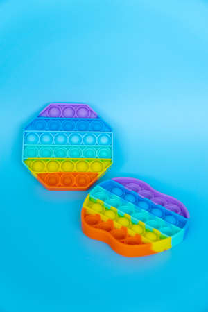 colorful silicon antistress sensory toy fidget pushの写真素材