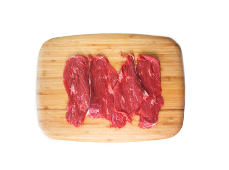Premium beef steak meat product on white background. Isolated photos.