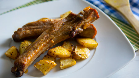 Tender and juicy barbecue pork ribsの写真素材