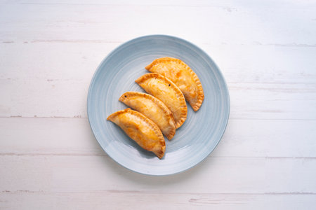 Argentine empanadas stuffed with meat and tomato. Original recipe from Buenos Aires.の写真素材