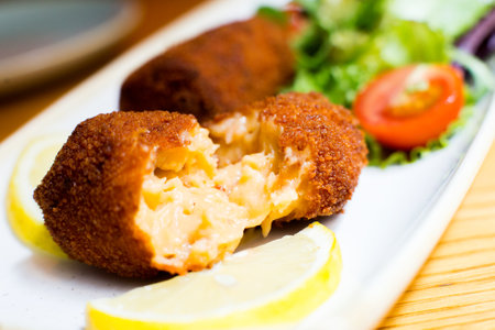 The croquette is a portion of dough made from a dense sauce such as bechamel and a mincemeat of...