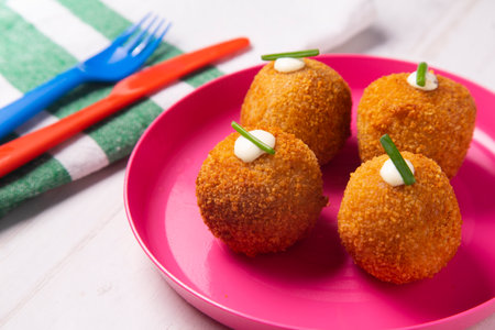 Sobrasada croquette with brie cheese.