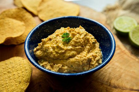 Hummus is a cream of chickpeas cooked with lemon juice, which includes tahini paste and olive oil,...