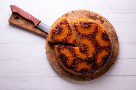 Inverted Pineapple sponge cake.