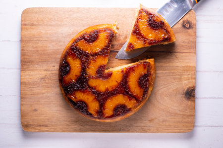 Inverted Pineapple sponge cake.