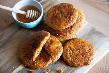 Artisanal Cookies made with honey and butter.の写真素材