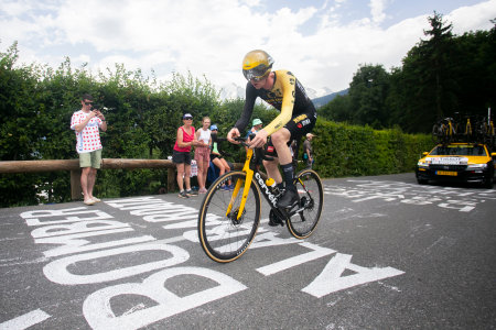 Domancy, France 18th July 2023: NATHAN VAN HOOYDONCK (JUMBO-VISMA/NED) in the time trial stage at Tour de France 2023.のeditorial素材