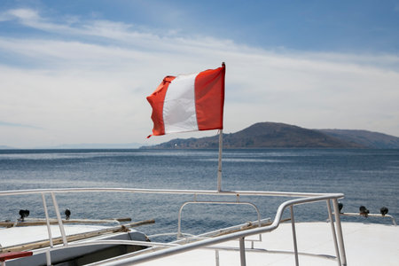 Views of Lake Titicaca from Taquile Island in Peru.の写真素材