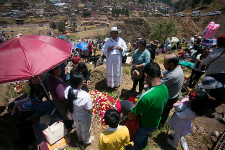 Cusco, Peru; 2nd November 2022: Locals celebrating The Day of the Dead or 'DÃ­a de los Difuntos'...