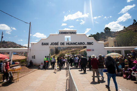 Cusco, Peru; 2nd November 2022: Locals celebrating The Day of the Dead or 'DÃ­a de los Difuntos'...