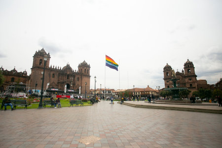 Cusco, Peru; 1st January 2023: The Plaza de Armas Cusco was the political and economic epicenter of...