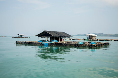 Lobster farm on the island of Ko Yao in southern Thailand.の写真素材
