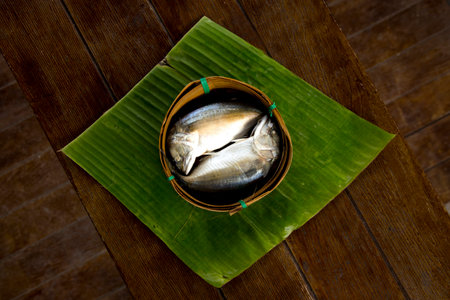 Pla thu (is a very important fish in Thai cuisine, where it is sold in the market with the head bent downwards, which gives it a characteristic shape.の写真素材