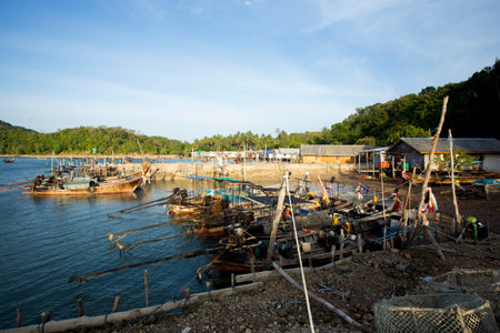 View of the fishing village of Ko Yao Island in the South of Thailand.