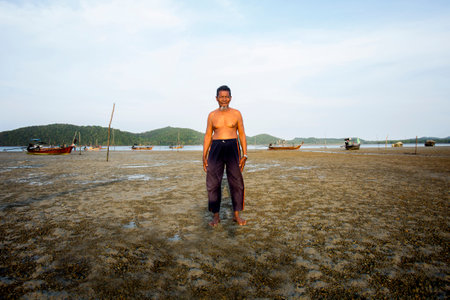 Koh Yao, Thailand; 1st January 2023: Local fisherman in a fishing village on the island of Koh Yao in South East Asia.のeditorial素材