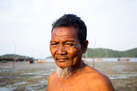 Koh Yao, Thailand; 1st January 2023: Local fisherman in a fishing village on the island of Koh Yao in South East Asia.のeditorial素材