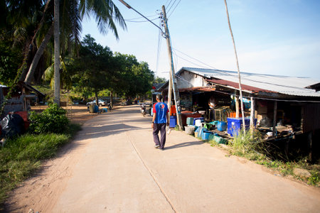 Koh Yao, Thailand; 1st January 2023: Local fisherman in a fishing village on the island of Koh Yao in South East Asia.のeditorial素材