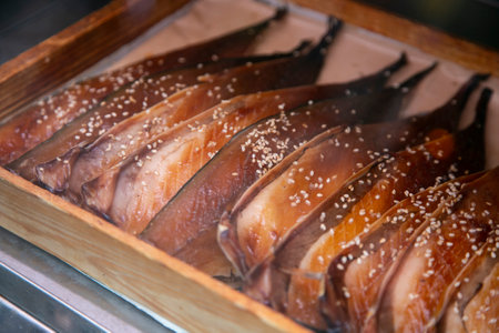Ito, Japan; 1st October 2023: Fish at a Dried Fish shop in Ito City, Shizuoka, Japan.
