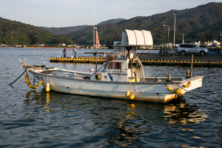 Ine, Japan; 1st October 2023: Fishing boats in Beautiful fishing village of Ine in the north of Kyoto.のeditorial素材