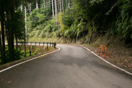 Winding roads in the mountains of the Wakayama Peninsula in Japan