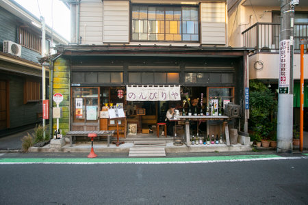 Tokyo, Japan 1st October 2023: Yanaka is a neighborhood in Tokyo famous for its street market, its beautiful streets and its cemetery.のeditorial素材