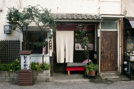 Tokyo, Japan 1st October 2023: Yanaka is a neighborhood in Tokyo famous for its street market, its beautiful streets and its cemetery.のeditorial素材