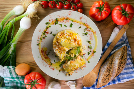 Causa Lima is a traditional starter of Peruvian cuisine made with potato, avocado, chicken or tuna.の写真素材