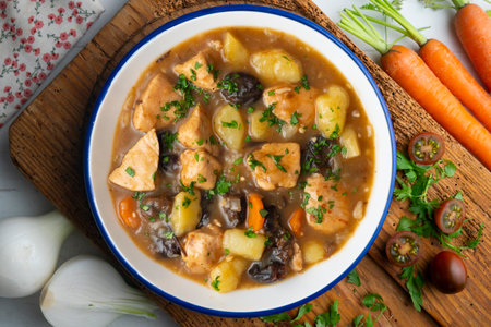 Top view table with decoration.の写真素材