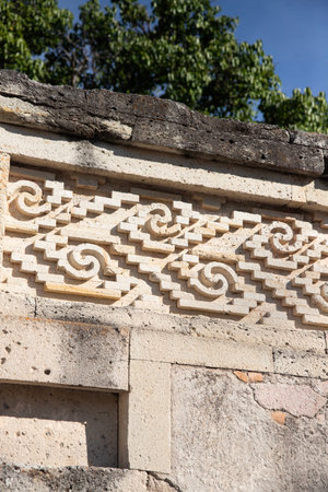 Archaeological zone of the Zapotec culture located in the municipality of San Pablo Villa de Mitla in the Oaxaca region in Mexico.の写真素材