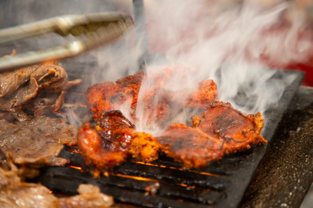 Beef jerky barbacoa is the traditional dish of Atlixco in the Puebla region of Mexico.の写真素材
