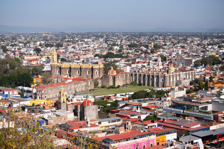 Cholula, Mexico; January 1, 2025: Views of the religious architecture of Cholula's churches.の写真素材