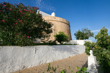 The old quarter of Puig de Misa in Santa Eulalia des Riu on the island of Ibiza.の写真素材