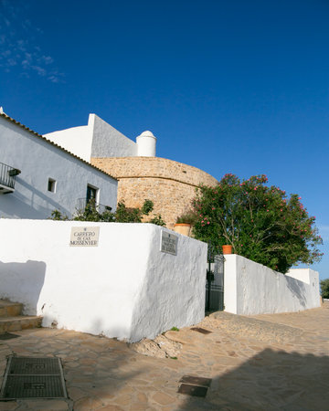 The old quarter of Puig de Misa in Santa Eulalia des Riu on the island of Ibiza.の写真素材