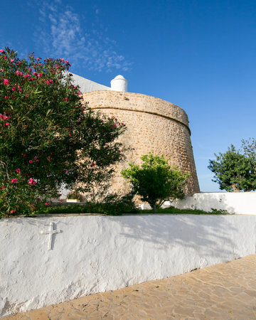 The old quarter of Puig de Misa in Santa Eulalia des Riu on the island of Ibiza.の写真素材