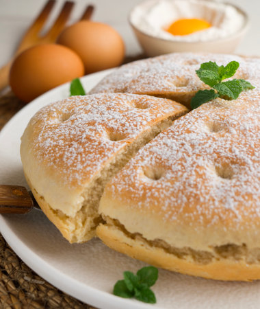 Galician Cream Cake. A traditional dessert from northern Spain with whipped cream.