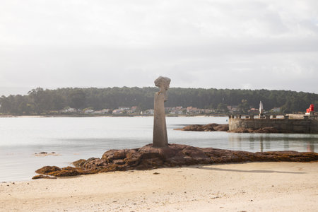 O Grove, Spain; September 1, 2025: Fishing village on the Arosa estuary in the Galician community.の写真素材