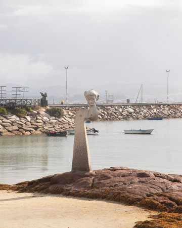 O Grove, Spain; September 1, 2025: Fishing village on the Arosa estuary in the Galician community.の写真素材