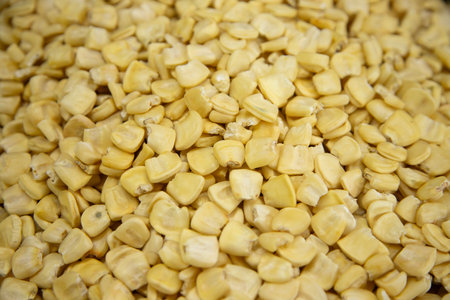 Mexican corn kernels at a stall in the San Juan market in Mexico City.